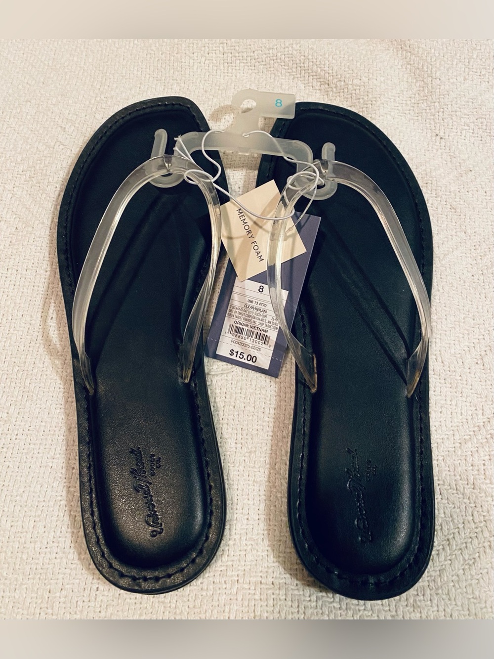 Brand New with Tags Black Sandals with Clear Straps
